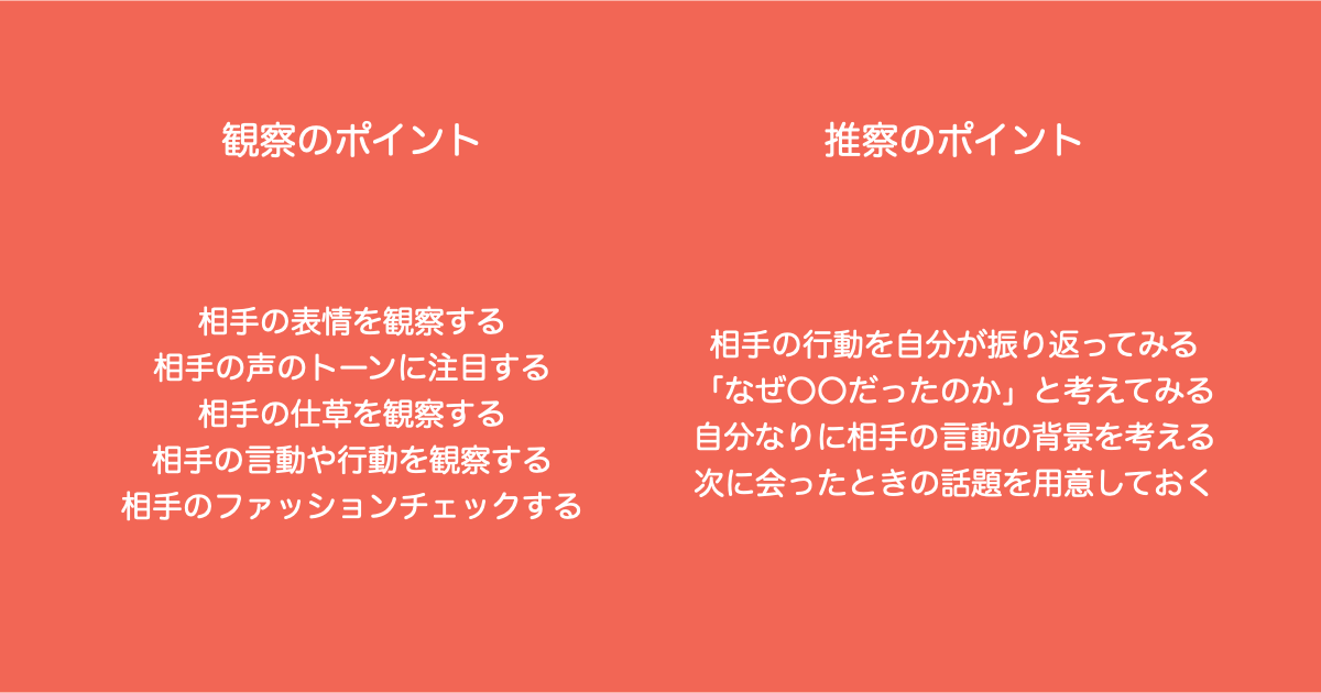 観察と推察のポイント